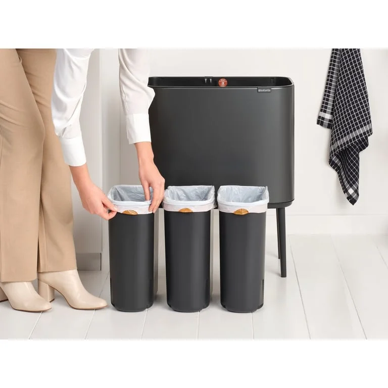 Waste Bin Brabantia Bo Touch 3x11L, Confident Grey