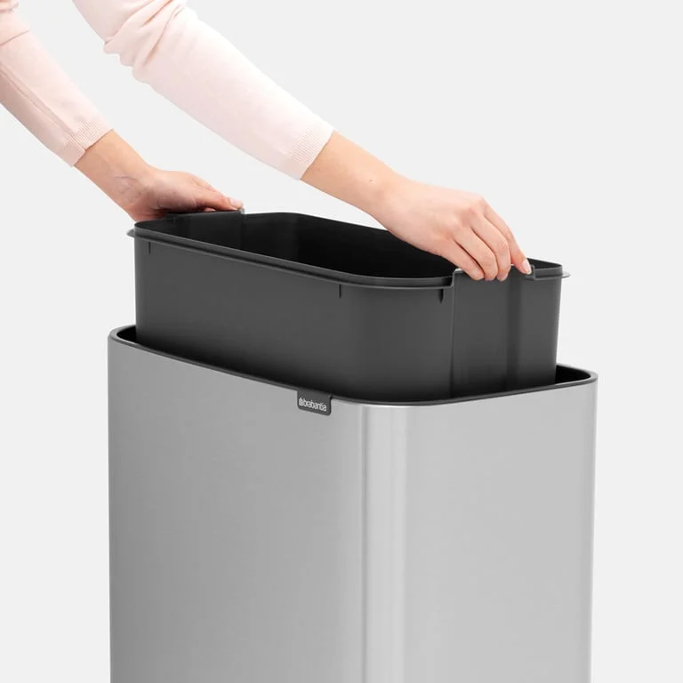 Coș de gunoi Brabantia Bo Touch 36L, Matt Steel, Fingerprint proof