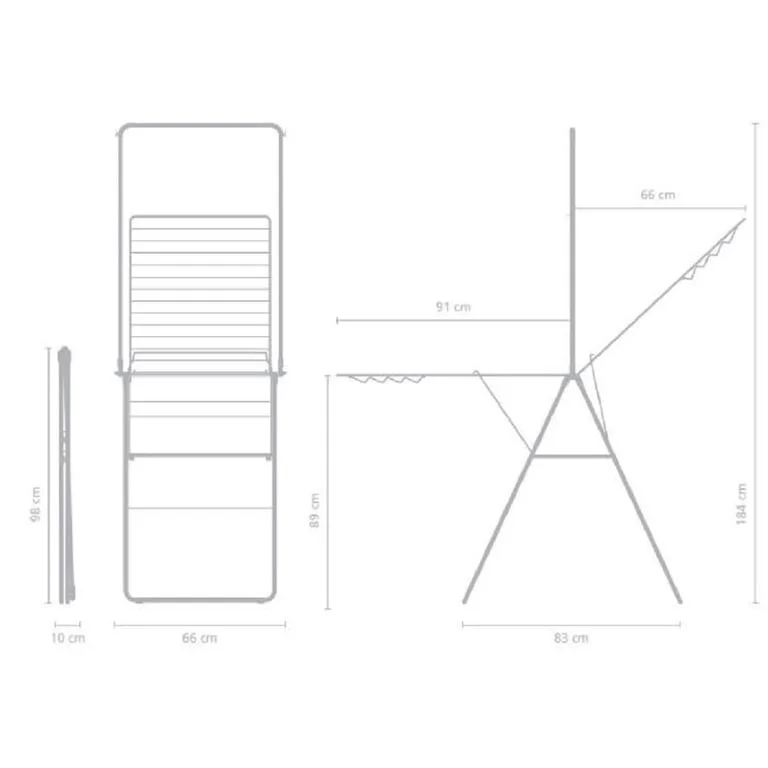 Uscător de rufe Brabantia Hangon, 25m, tijă suplimentară, Fresh White