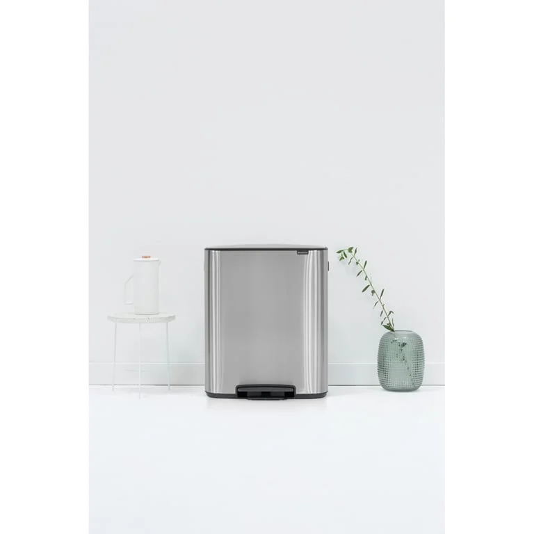 Coș de gunoi Brabantia Bo Pedal 2x30L, Matt Steel, Fingerprint proof