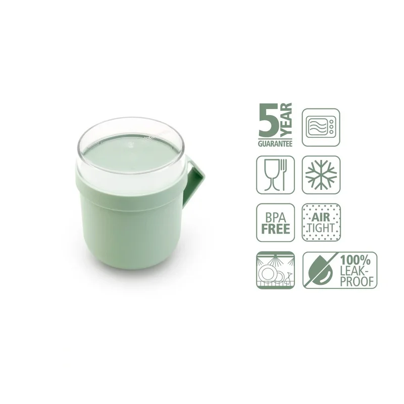Soup Mug Brabantia Make&Take Jade Green 600ml, Plastic