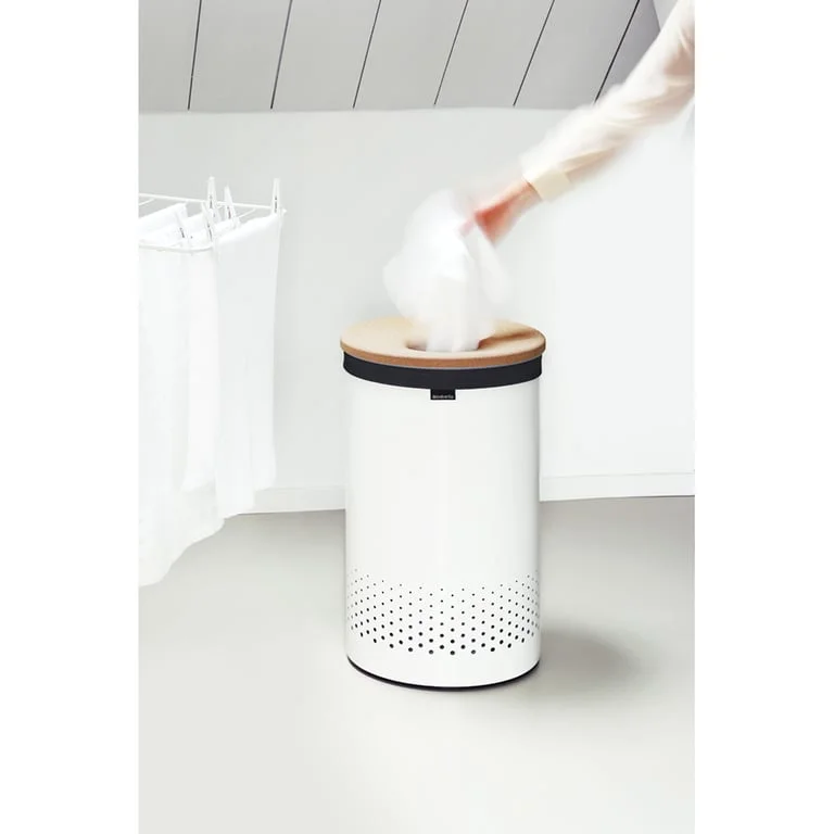 Laundry Bin Corc Lid Brabantia, 60 L, White
