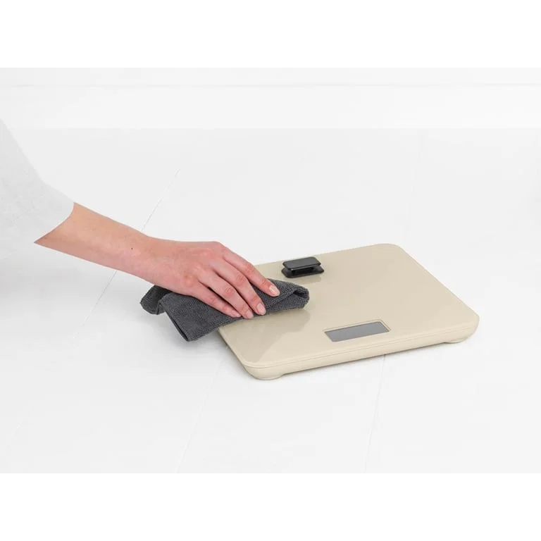 Cântar de baie digital Brabantia ReNew Soft Beige, funcționare fără baterii