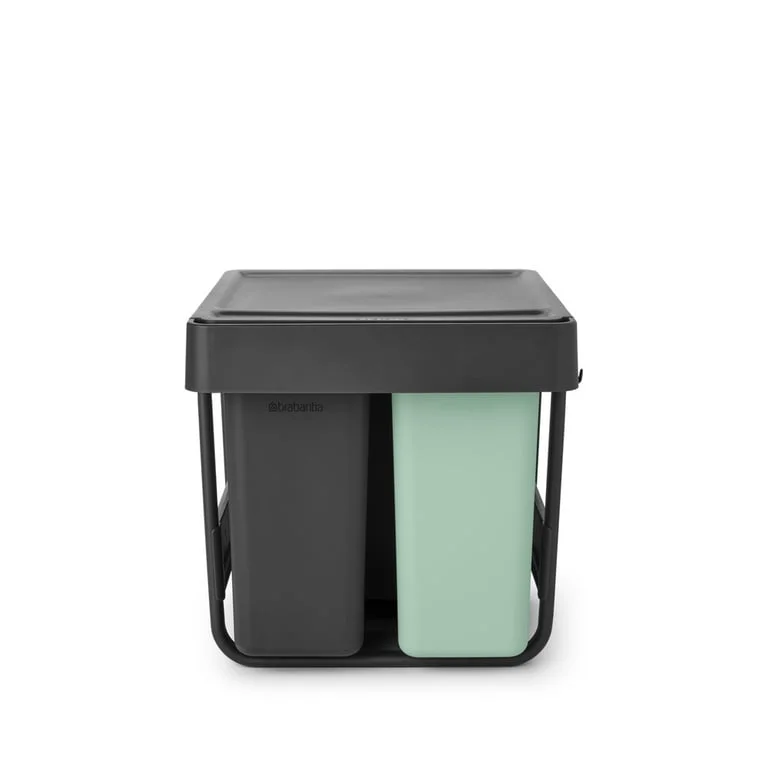 Coș de colectare separată Brabantia Sort&Go 2x10L+20L, Dark Grey & Jade Green