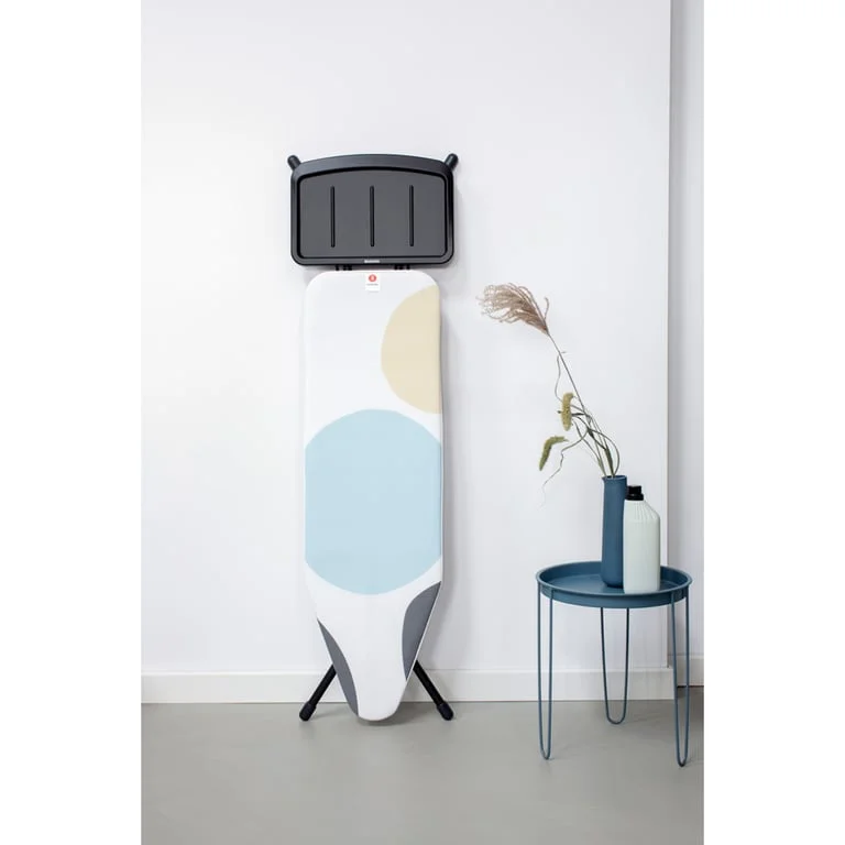 Ironing Board Brabantia B 124x38cm, Solid Steam Unit Holder, Spring Bubbles