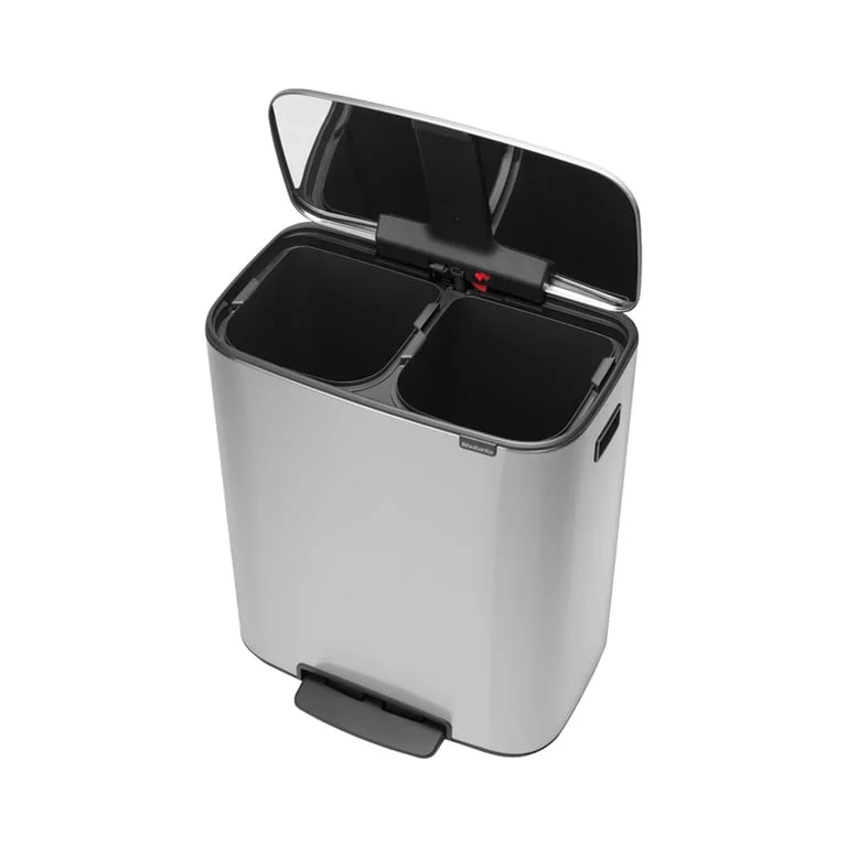 Coș de gunoi Brabantia Bo Pedal 2x30L, Matt Steel, Fingerprint proof