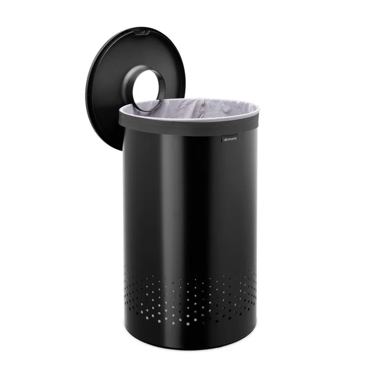 Laundry Bin Brabantia 60L, Matt Black, Plastic Lid
