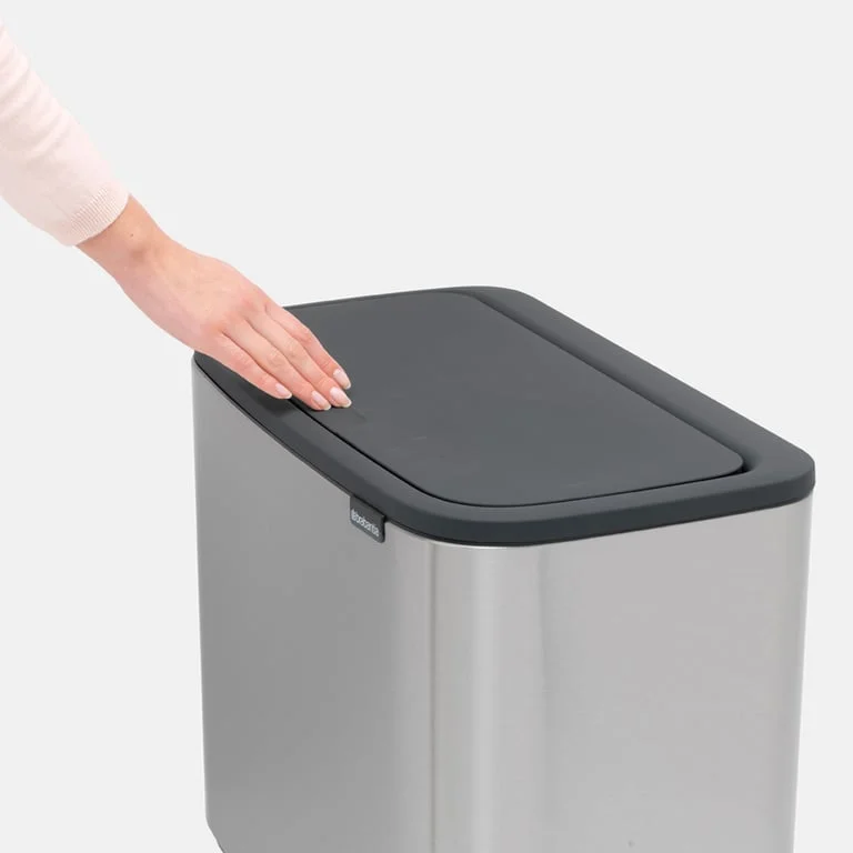 Coș de gunoi Brabantia Bo Touch 11/23L, Matt Steel, Fingerprint proof