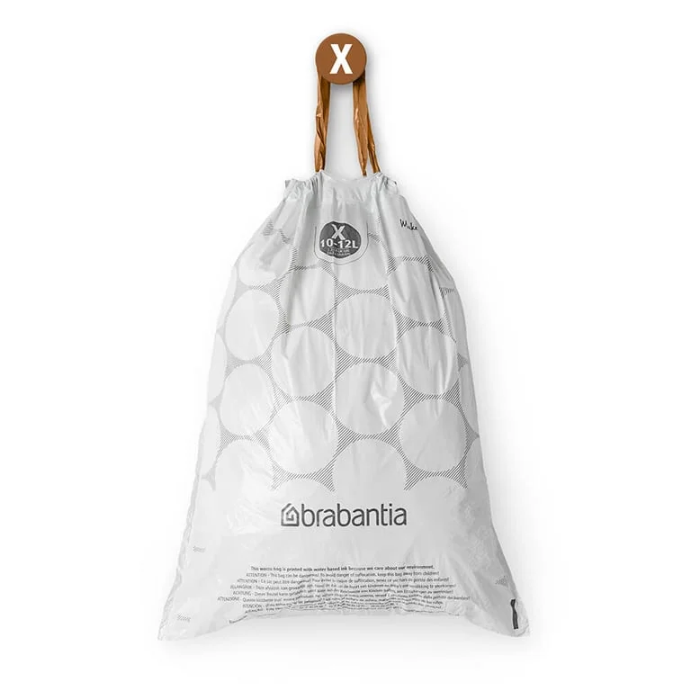 Saci de gunoi cu șnur Brabantia PerfectFit NewIcon/Bo, cod X, 10-12L, 40 bucăți, pachet