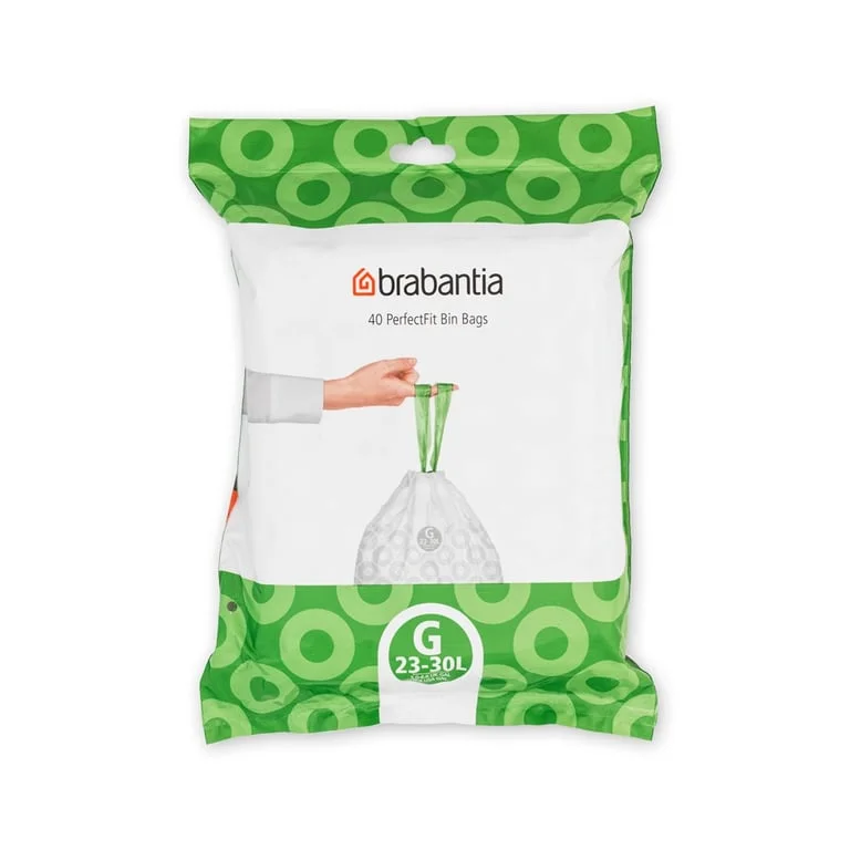 PerfectFit Bags Brabantia Size G, 23-30L, 40 pcs, White
