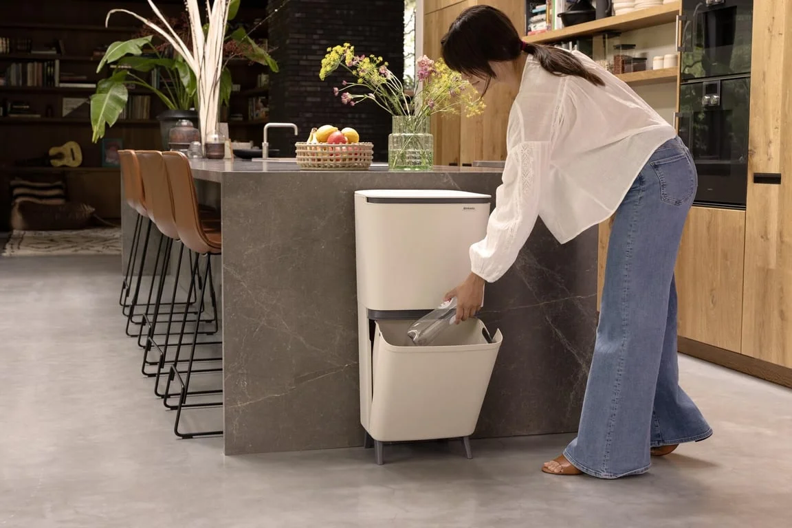 Coș de colectare selectivă Brabantia SortUp Hi 20+10+10L, Soft Beige