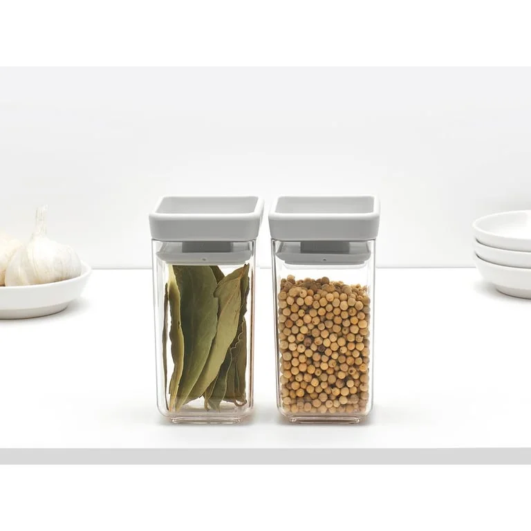 Set borcane pentru depozitarea condimentelor Brabantia Tasty+ stivuibile 2x0.15L Light Grey