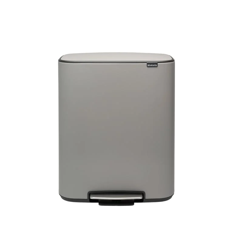 Coș de gunoi Brabantia Bo Pedal 60L, Mineral Concrete Grey