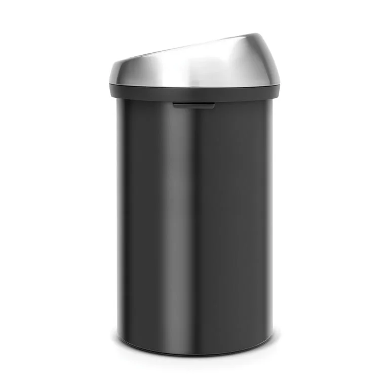Coș de gunoi Brabantia Touch 60L, Matt Black, capac metalic