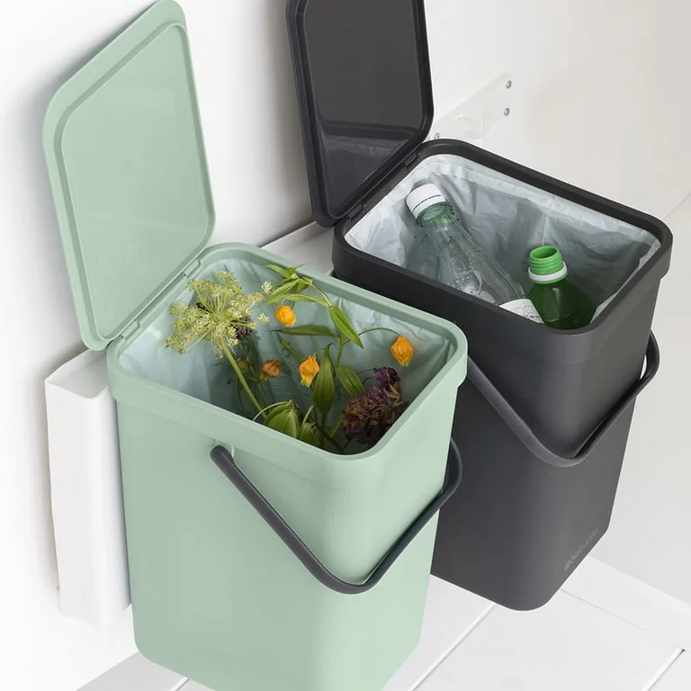 Coș de colectare separată Brabantia Sort&Go 2x16L, Dark Grey & Jade Green