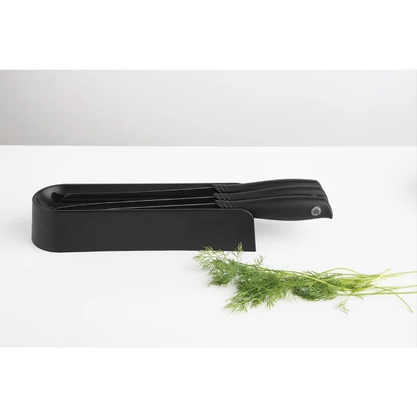 Bloc cu 3 cuțite Brabantia Tasty+ Dark Grey