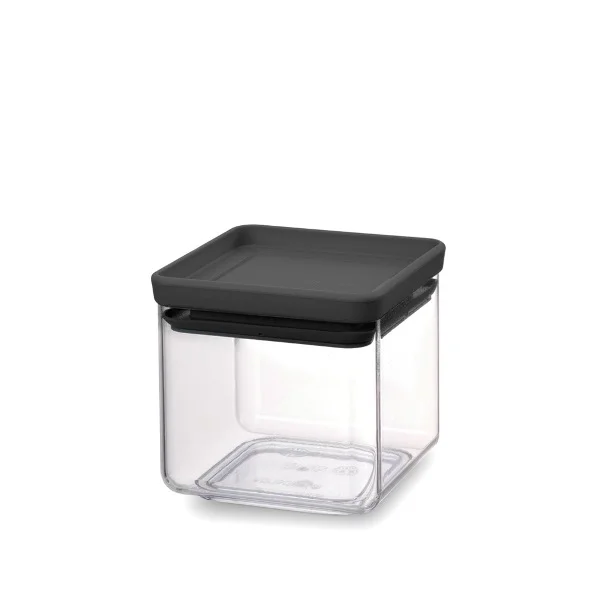 Stackable Square Canister Brabantia 0.7L Tasty+, Dark Grey Lid