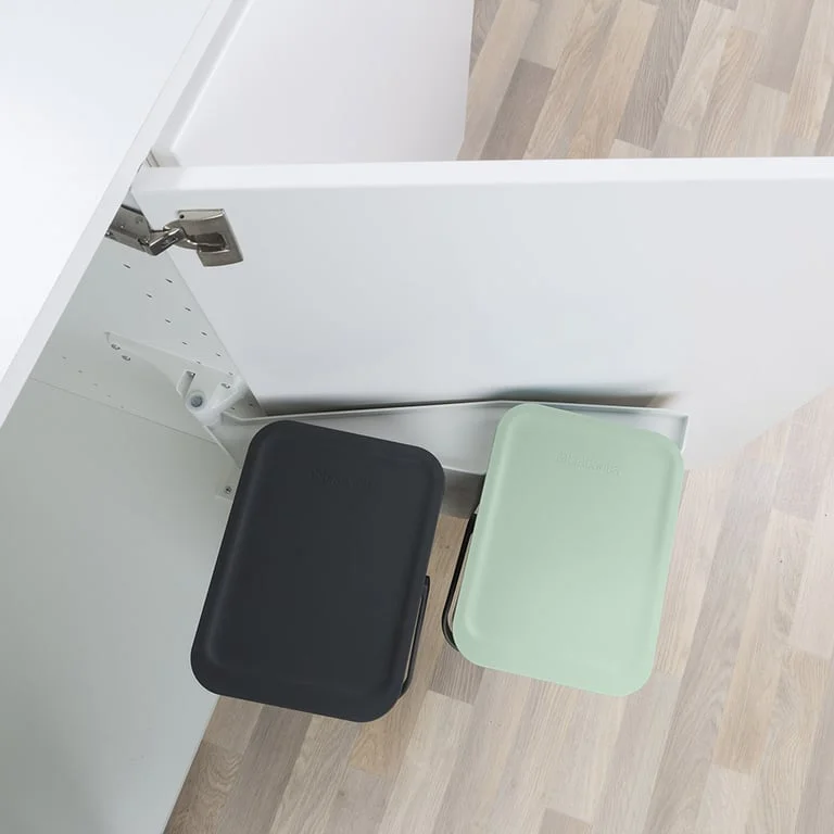 Coș de colectare separată Brabantia Sort&Go 2x12L, Dark Grey & Jade Green