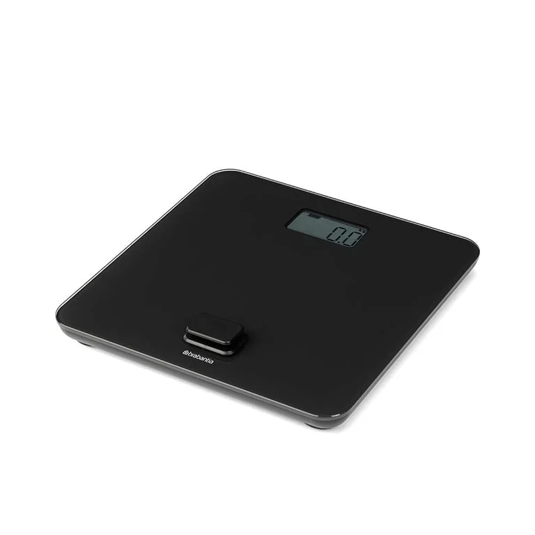 Cântar de baie digital Brabantia ReNew Dark Grey, funcționare fără baterii