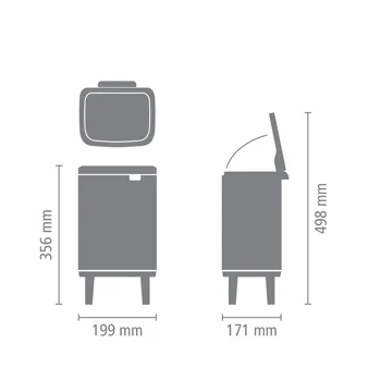Coș de gunoi Brabantia Bo Small Hi 4L, Matt Black