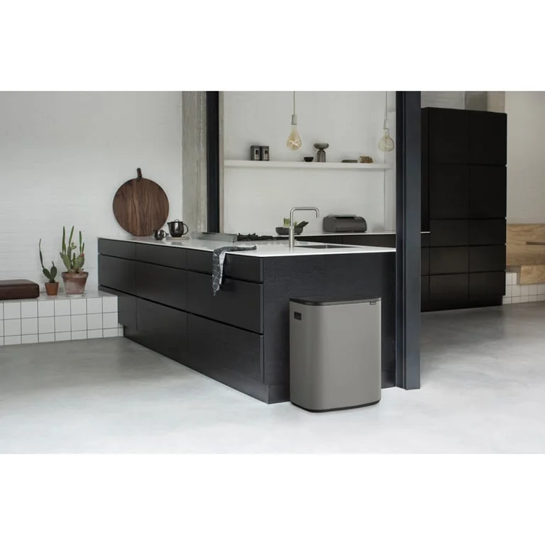 Bo Touch Bin Brabantia, 2 x 30 litre, Plastic Buckets Mineral Concrete Grey