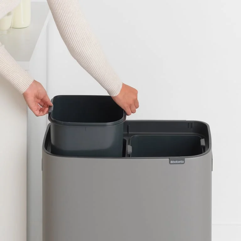 Bo Touch Bin Brabantia, 2 x 30 litre, Plastic Buckets Mineral Concrete Grey
