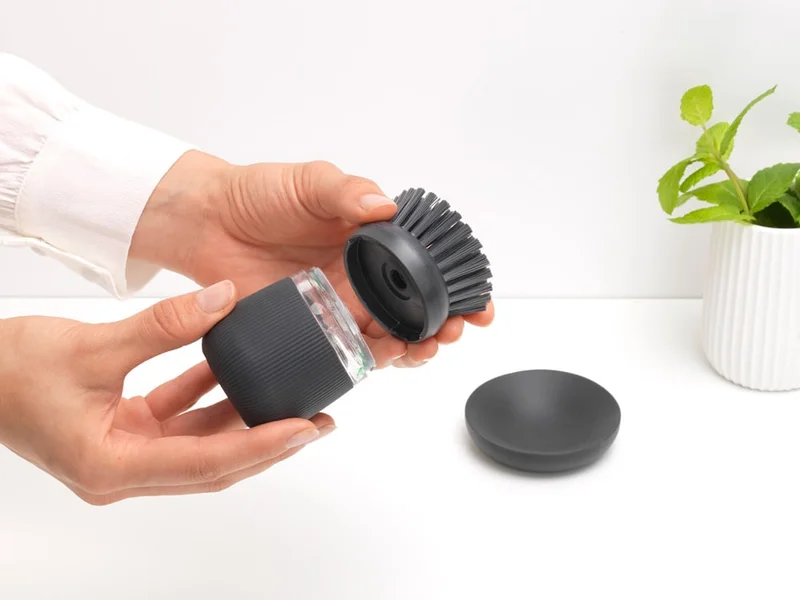 Perie cu dozator pentru săpun lichid Brabantia Dark Grey