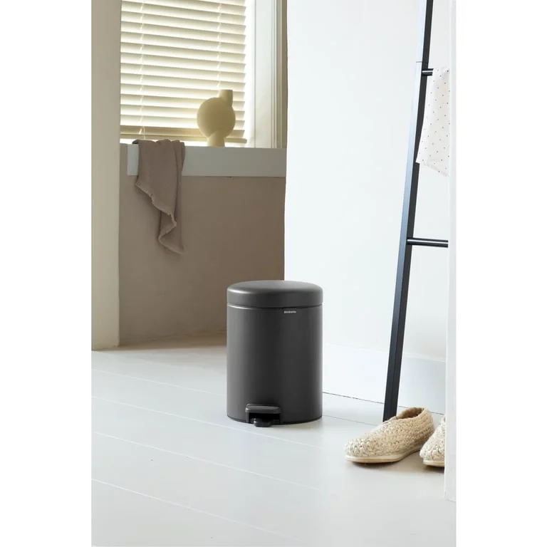 Coș de gunoi cu pedală Brabantia NewIcon 5L, Mineral Infinite Grey