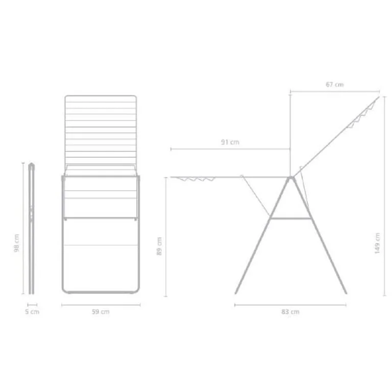 Drying Rack Brabantia Hangon, 25m, Metallic Grey
