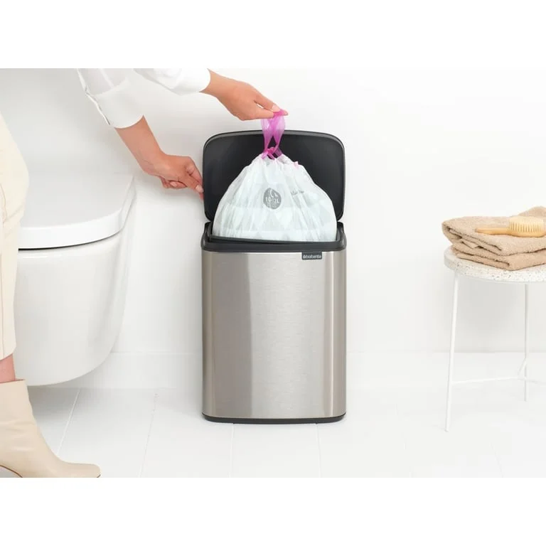 Coș de gunoi Brabantia Bo Small 12L, Matt Steel, Fingerprint proof
