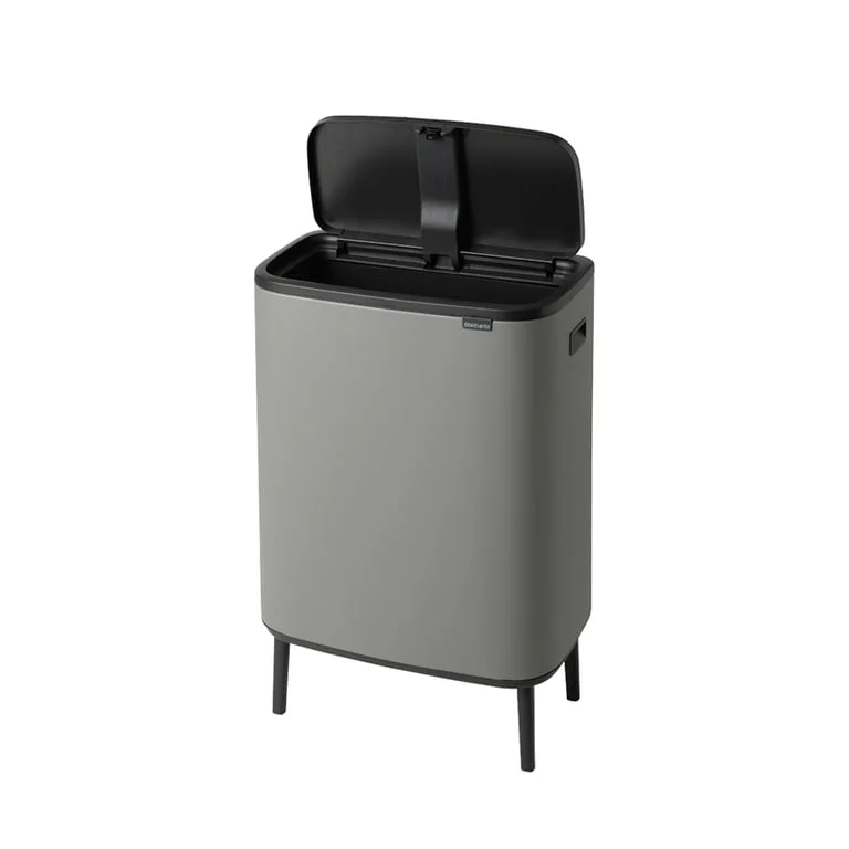 Coș de gunoi Brabantia Bo Touch Hi 60L, Mineral Concrete Grey