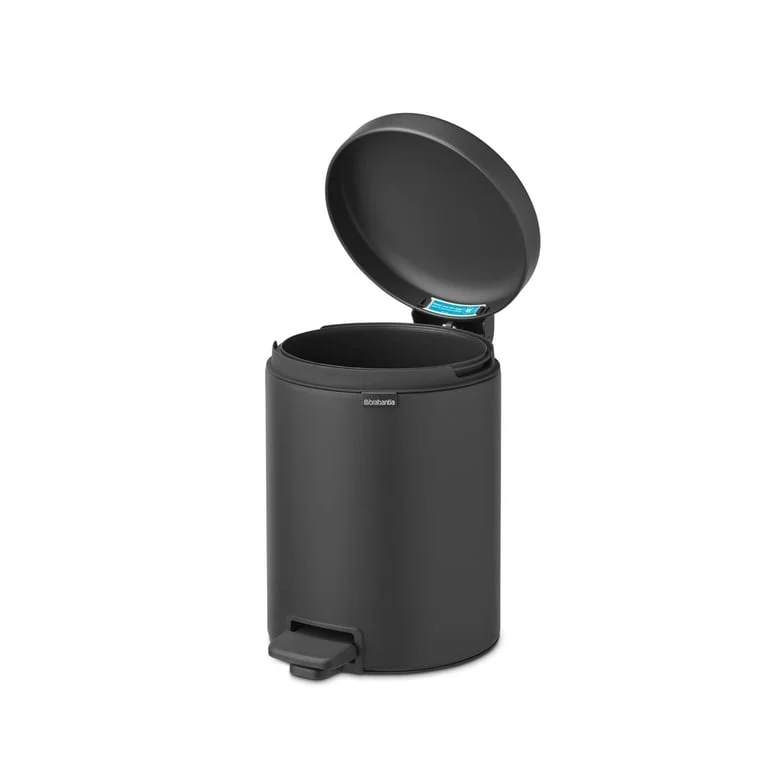 Coș de gunoi cu pedală Brabantia NewIcon 5L, Mineral Infinite Grey
