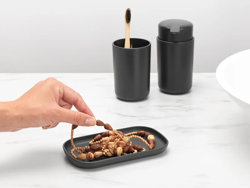 Set de accesorii pentru baie Brabantia ReNew Dark Grey, 3 piese