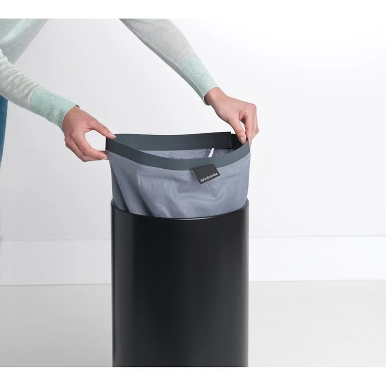 Coș de rufe Brabantia 35L, Matt Black, capac din plută