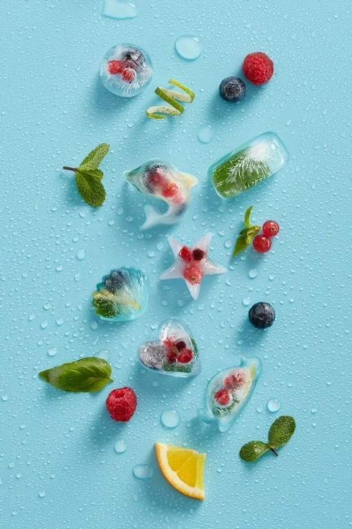 Ice cube tray with lid Lekue, rectangular cubes
