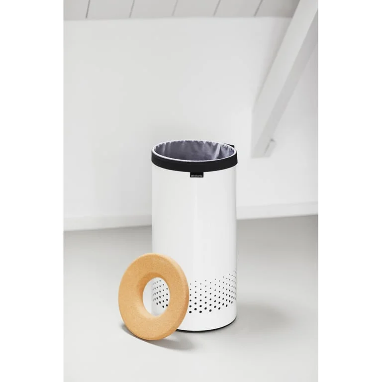 Laundry Bin Brabantia 35L, White, Cork Lid