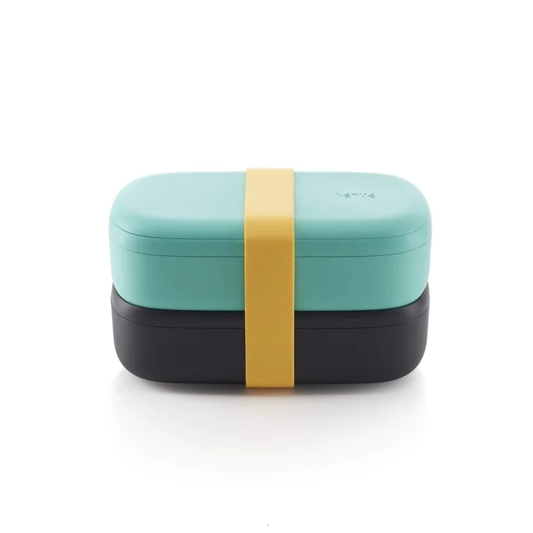 Lunch Box Lekue On The Go Turquoise 2x500ml