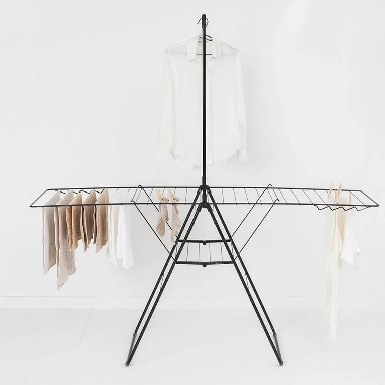 Uscător de rufe Brabantia Hangon, 25m, tijă suplimentară, Matt Black