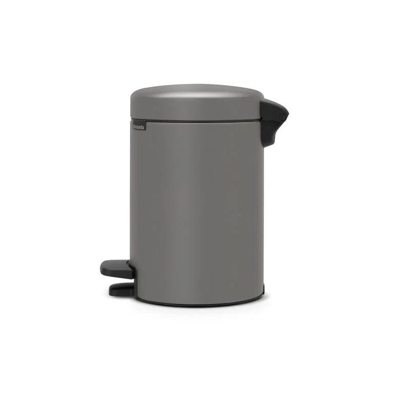 Coș de gunoi cu pedală Brabantia NewIcon 3L, Mineral Concrete Grey