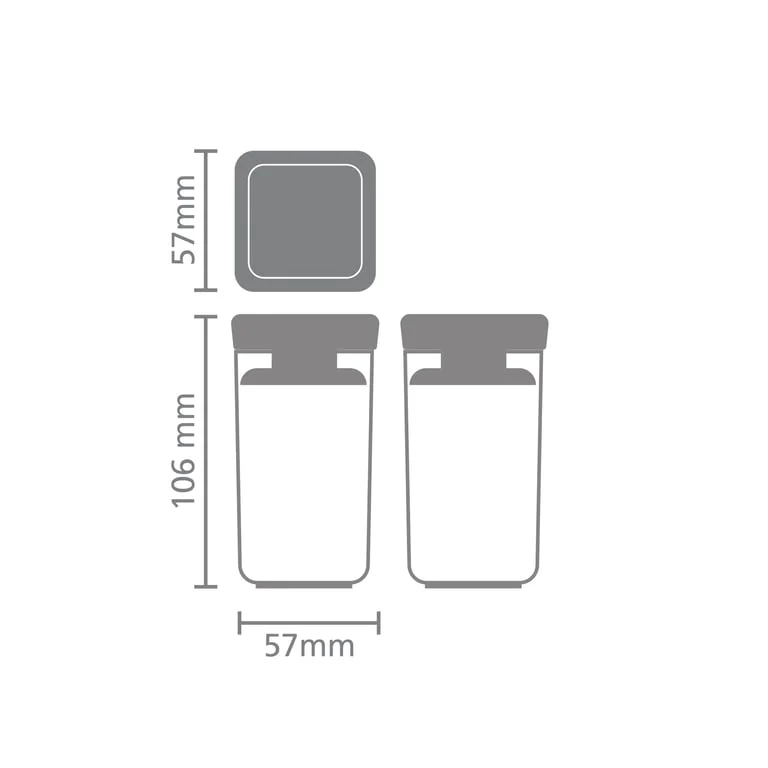 Set borcane pentru depozitarea condimentelor Brabantia Tasty+ stivuibile 2x0.15L Light Grey