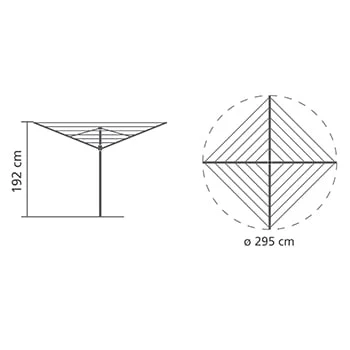 Uscător de rufe exterior Brabantia TopSpinner 60m, țepușă metalică de săpat