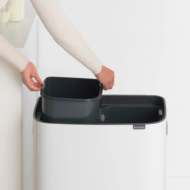 Coș de gunoi Brabantia Bo Touch 2x30L, White