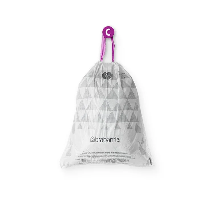 PerfectFit Bags Brabantia Size C, 10-12L, 40pcs, White N