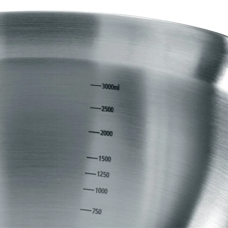 Boluri pentru mixare Brabantia Profile 1L+1.6L+3L, Matt Steel/Black, 3 piesi