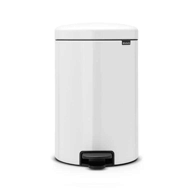 Coș de gunoi cu pedală Brabantia NewIcon 20L, White, găleată interioară metalică
