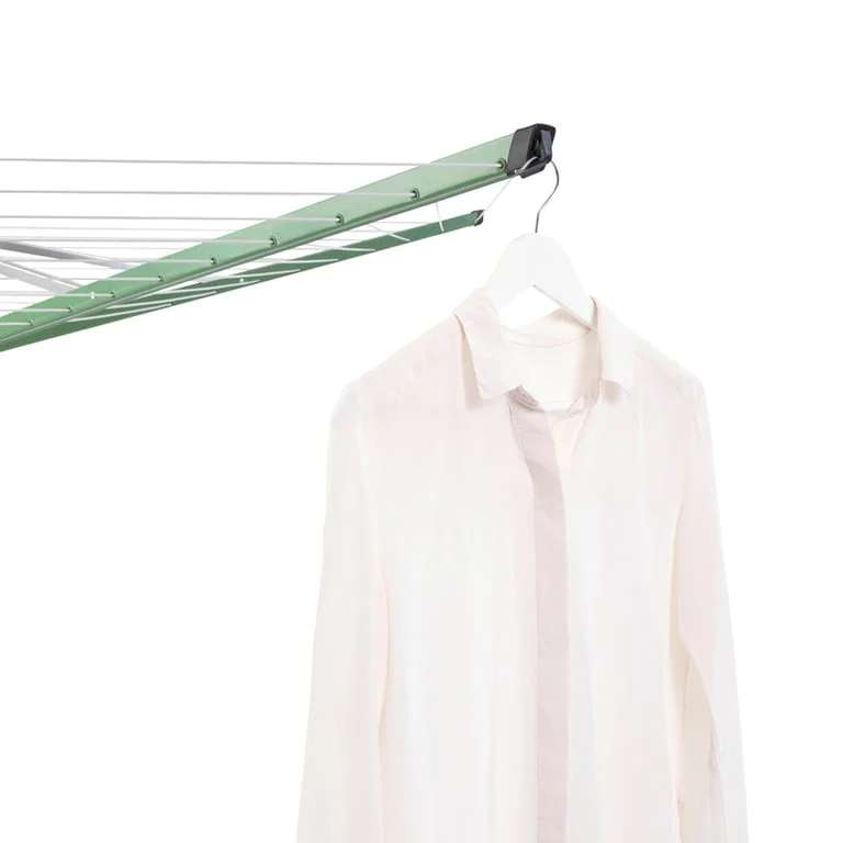 Outdoor Dryer Brabantia Lift-O-Matic 50m, Metal Soil Spear, Cover, Peg Bag and Pegs, Leaf Green