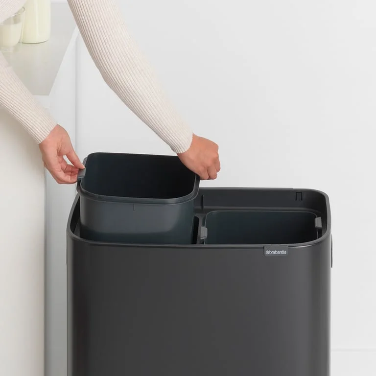 Coș de gunoi Brabantia Bo Touch 2x30L, Matt Black