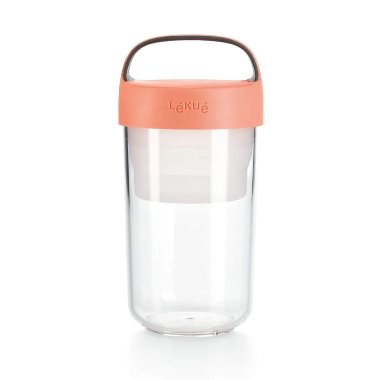 Jar Lekue On The Go Coral 600ml