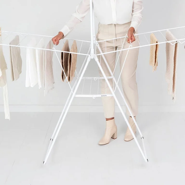 Uscător de rufe Brabantia Hangon, 25m, tijă suplimentară, Fresh White