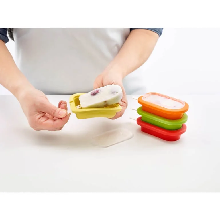 Set de forme suprapozabile din silicon pentru înghețată pe băț Lekue, 4 piese